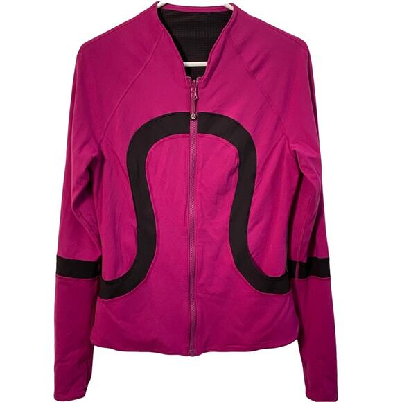 lululemon athletica Jackets & Blazers - Lululemon Scuba Jacket SIZE 6 Find Your Bliss REVERSIBLE Full Zip Barbie Pink